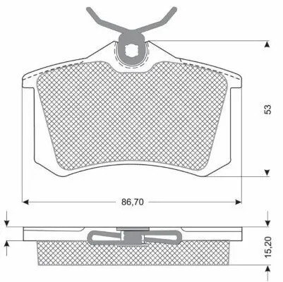 Bremsbelagsatz, Scheibenbremse Hinterachse MTR MT617