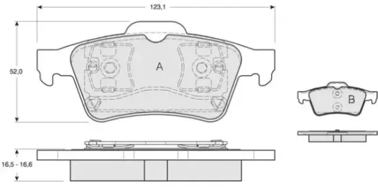 Bremsbelagsatz, Scheibenbremse Hinterachse MTR MT618 Bild Bremsbelagsatz, Scheibenbremse Hinterachse MTR MT618