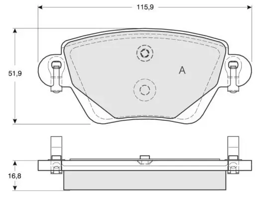 Bremsbelagsatz, Scheibenbremse MTR MT632