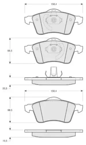 Bremsbelagsatz, Scheibenbremse Vorderachse MTR MT635 Bild Bremsbelagsatz, Scheibenbremse Vorderachse MTR MT635