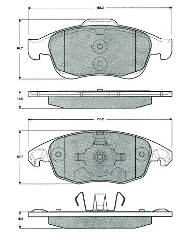 Bremsbelagsatz, Scheibenbremse MTR MT641