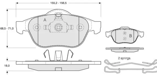 Bremsbelagsatz, Scheibenbremse Vorderachse MTR MT666