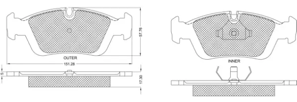 Bremsbelagsatz, Scheibenbremse Vorderachse MTR MT445