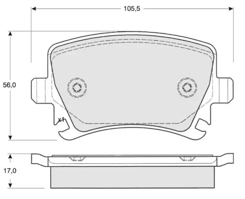 Bremsbelagsatz, Scheibenbremse Hinterachse MTR MT448 Bild Bremsbelagsatz, Scheibenbremse Hinterachse MTR MT448
