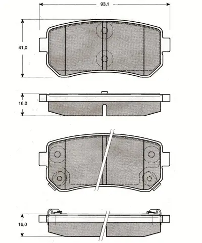 Bremsbelagsatz, Scheibenbremse Hinterachse MTR MT458 Bild Bremsbelagsatz, Scheibenbremse Hinterachse MTR MT458