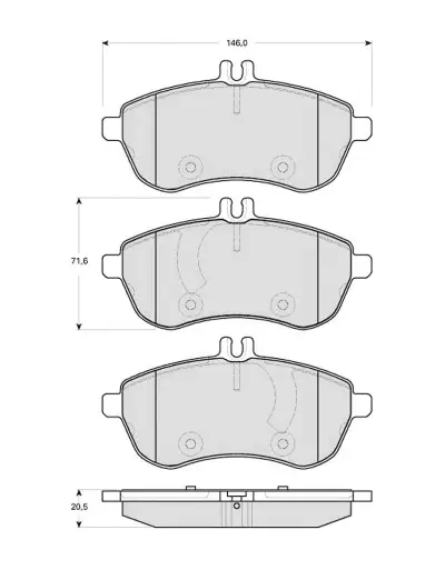 Bremsbelagsatz, Scheibenbremse Vorderachse MTR MT459