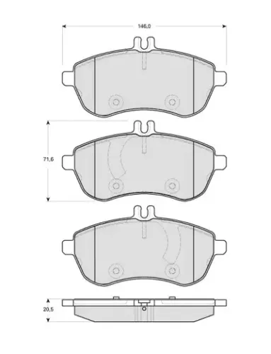 Bremsbelagsatz, Scheibenbremse Vorderachse MTR MT459 Bild Bremsbelagsatz, Scheibenbremse Vorderachse MTR MT459