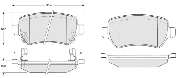 Bremsbelagsatz, Scheibenbremse Hinterachse MTR MT464
