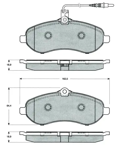Bremsbelagsatz, Scheibenbremse Vorderachse MTR MT500