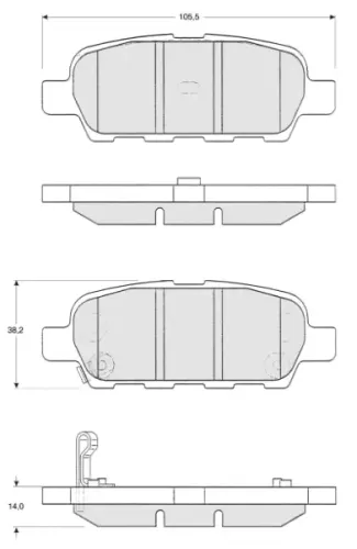 Bremsbelagsatz, Scheibenbremse Hinterachse MTR MT503 Bild Bremsbelagsatz, Scheibenbremse Hinterachse MTR MT503