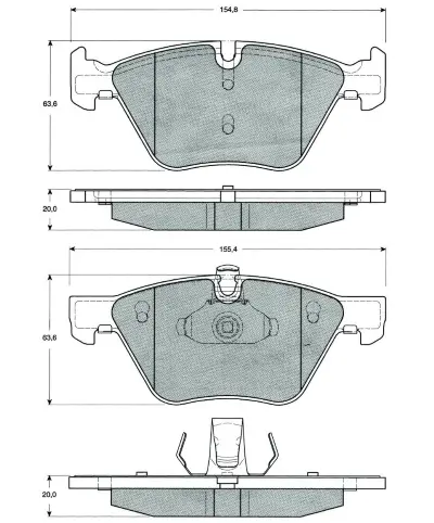 Bremsbelagsatz, Scheibenbremse Vorderachse MTR MT516