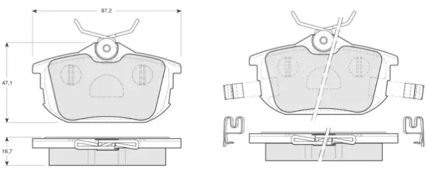 Bremsbelagsatz, Scheibenbremse Hinterachse MTR MT519
