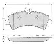 Bremsbelagsatz, Scheibenbremse Hinterachse MTR MT524