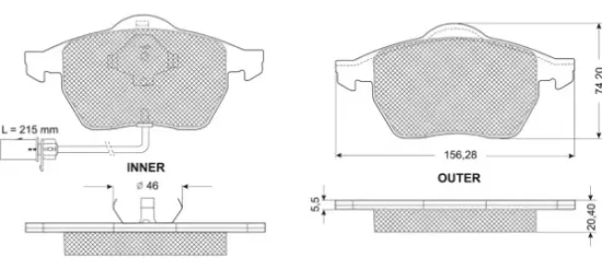 Bremsbelagsatz, Scheibenbremse Vorderachse MTR MT527 Bild Bremsbelagsatz, Scheibenbremse Vorderachse MTR MT527