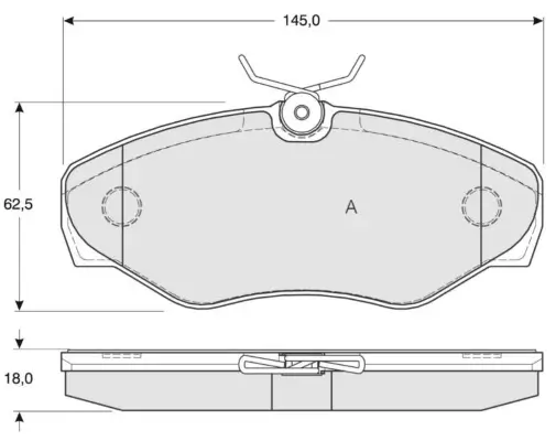 Bremsbelagsatz, Scheibenbremse Vorderachse MTR MT552