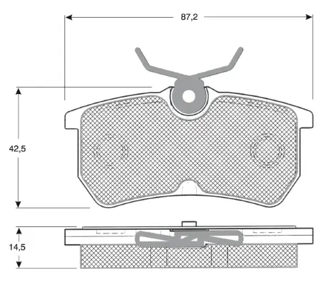 Bremsbelagsatz, Scheibenbremse Hinterachse MTR MT559
