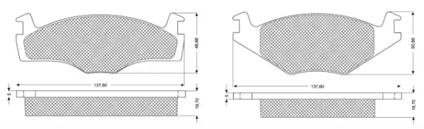 Bremsbelagsatz, Scheibenbremse Vorderachse MTR MT571