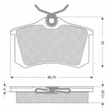 Bremsbelagsatz, Scheibenbremse Hinterachse MTR MT573