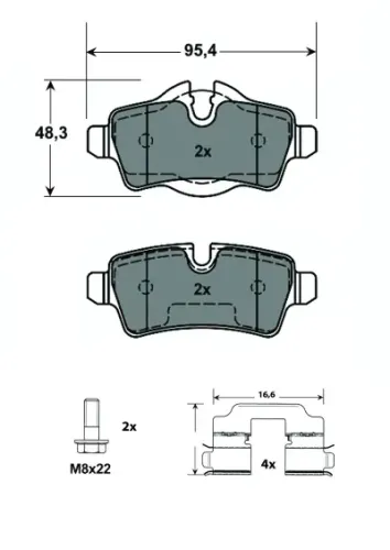 Bremsbelagsatz, Scheibenbremse Hinterachse MTR MT579 Bild Bremsbelagsatz, Scheibenbremse Hinterachse MTR MT579