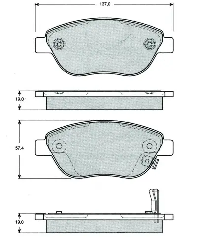 Bremsbelagsatz, Scheibenbremse Hinterachse MTR MT589