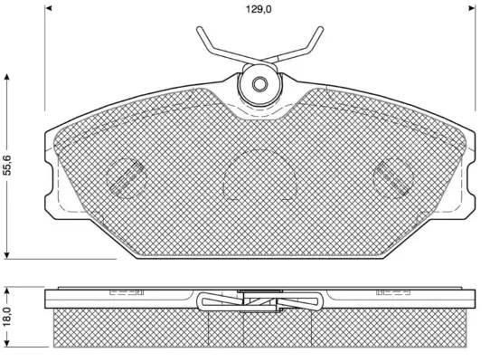 Bremsbelagsatz, Scheibenbremse Vorderachse MTR MT608
