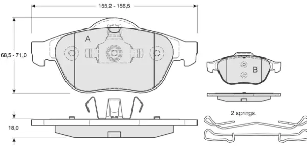 Bremsbelagsatz, Scheibenbremse Vorderachse MTR MT666