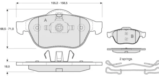 Bremsbelagsatz, Scheibenbremse Vorderachse MTR MT666 Bild Bremsbelagsatz, Scheibenbremse Vorderachse MTR MT666