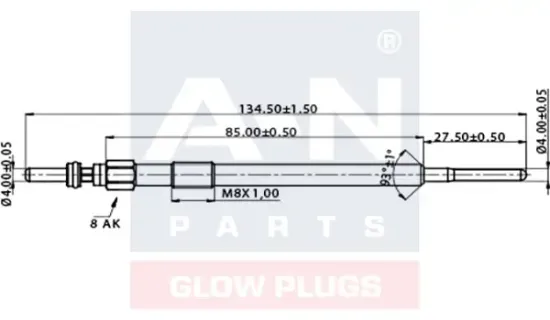 Glühkerze 4,4 V A-N PARTS A-N134072 Bild Glühkerze 4,4 V A-N PARTS A-N134072