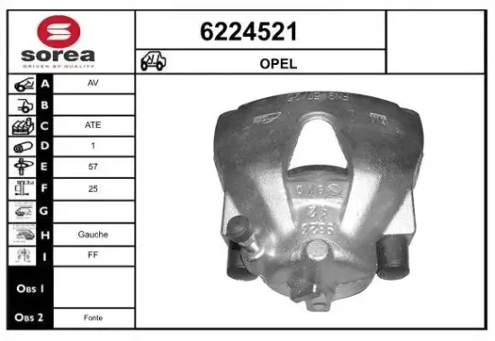 Bremssattel Vorderachse links STARTCAR 6224521 Bild Bremssattel Vorderachse links STARTCAR 6224521