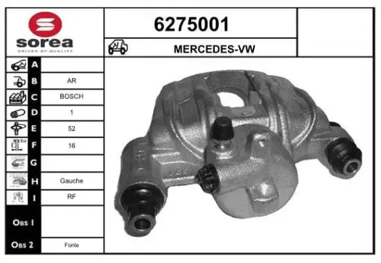 Bremssattel Hinterachse links vor der Achse STARTCAR 6275001 Bild Bremssattel Hinterachse links vor der Achse STARTCAR 6275001