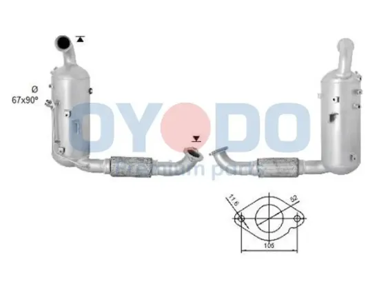 Ruß-/Partikelfilter, Abgasanlage Oyodo 20N0057-OYO Bild Ruß-/Partikelfilter, Abgasanlage Oyodo 20N0057-OYO