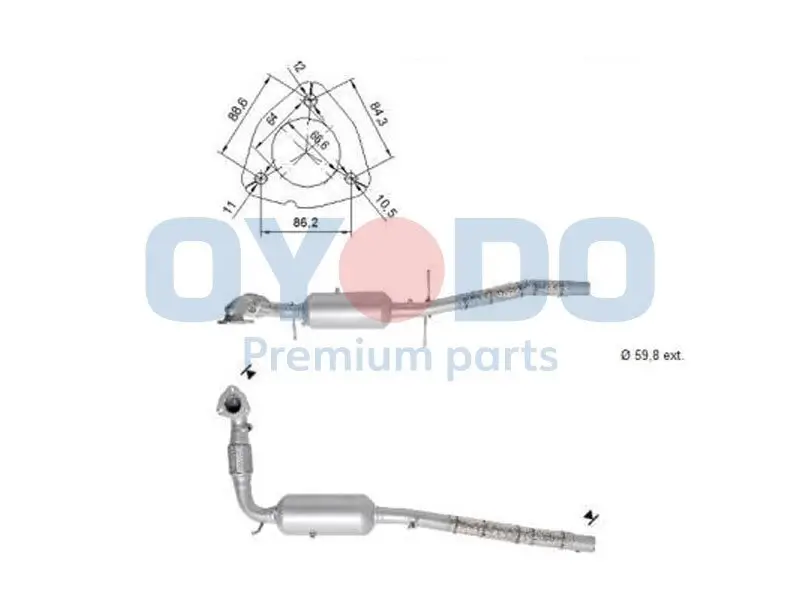 Ruß-/Partikelfilter, Abgasanlage Oyodo 20N0132-OYO