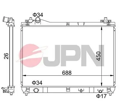Kühler, Motorkühlung JPN 60C9049-JPN Bild Kühler, Motorkühlung JPN 60C9049-JPN