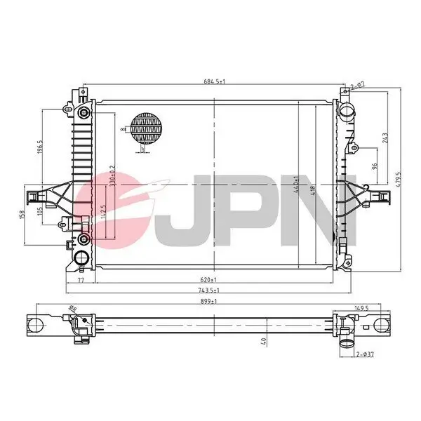 Kühler, Motorkühlung JPN 60C9072-JPN