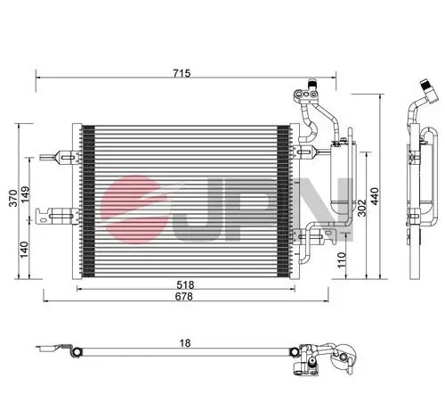 Kondensator, Klimaanlage JPN 60C9121-JPN