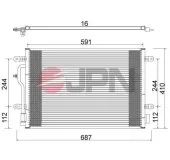 Kondensator, Klimaanlage JPN 60C9075-JPN