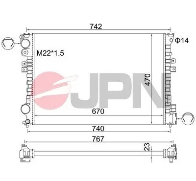 Kühler, Motorkühlung JPN 60C9011-JPN Bild Kühler, Motorkühlung JPN 60C9011-JPN