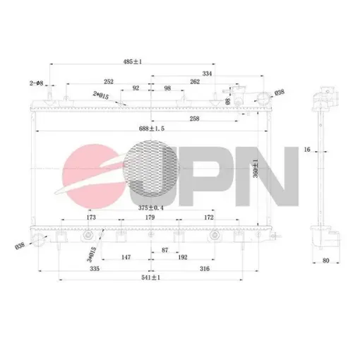 Kühler, Motorkühlung JPN 60C9050-JPN Bild Kühler, Motorkühlung JPN 60C9050-JPN
