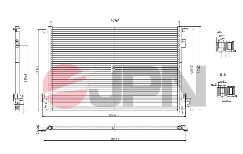 Kondensator, Klimaanlage JPN 60C9116-JPN