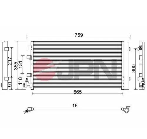 Kondensator, Klimaanlage JPN 60C9127-JPN