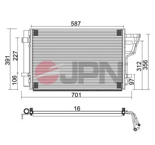 Kondensator, Klimaanlage JPN 60C0327-JPN