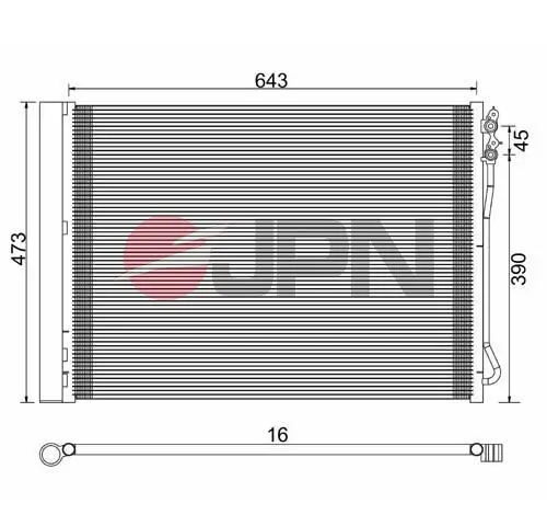 Kondensator, Klimaanlage JPN 60C9085-JPN