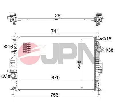 Kühler, Motorkühlung JPN 60C9014-JPN Bild Kühler, Motorkühlung JPN 60C9014-JPN