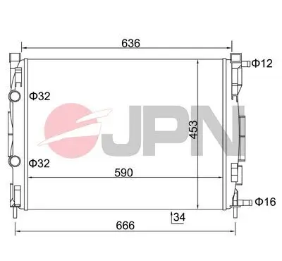 Kühler, Motorkühlung JPN 60C9044-JPN Bild Kühler, Motorkühlung JPN 60C9044-JPN