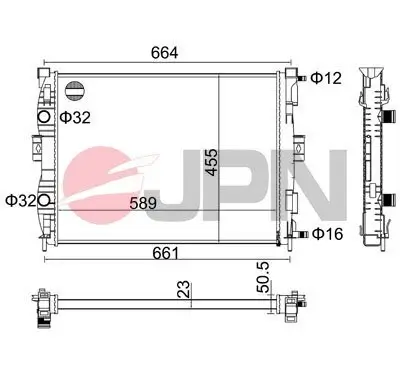 Kühler, Motorkühlung JPN 60C9045-JPN Bild Kühler, Motorkühlung JPN 60C9045-JPN