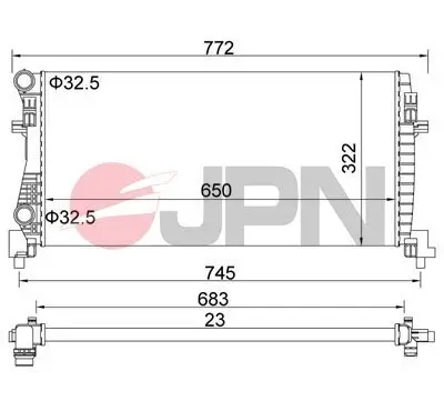 Kühler, Motorkühlung JPN 60C9070-JPN