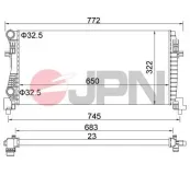 Kühler, Motorkühlung JPN 60C9070-JPN