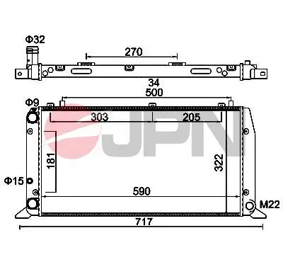 Kühler, Motorkühlung JPN 60C9052-JPN