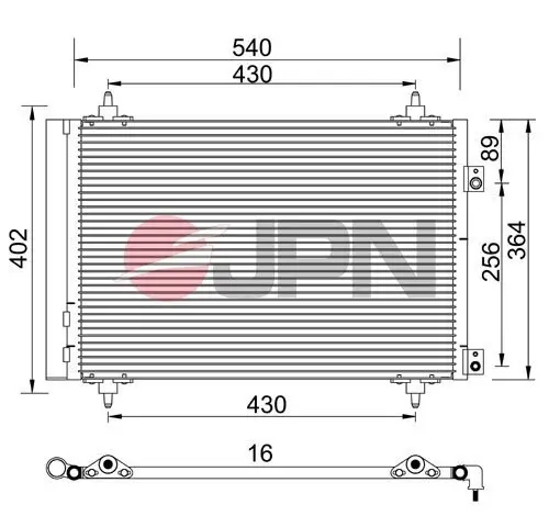 Kondensator, Klimaanlage JPN 60C9092-JPN