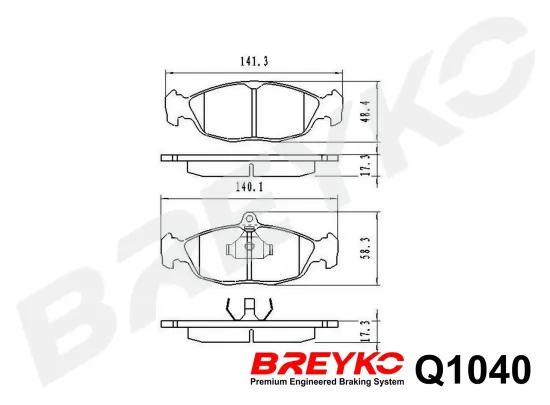 Bremsbelagsatz, Scheibenbremse Vorderachse DAVID VASCO Q1040 Bild Bremsbelagsatz, Scheibenbremse Vorderachse DAVID VASCO Q1040
